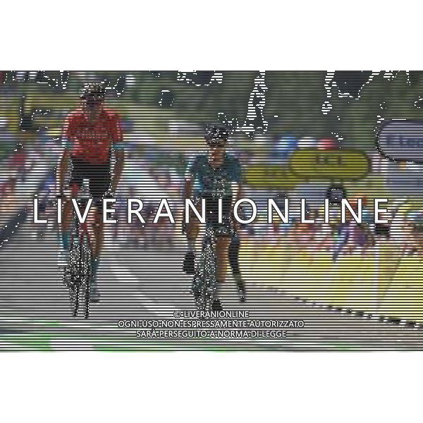 12-07-2022 Tour De France; Tappa 10 Morzine - Megeve; 2022, Bahrain - Victorious; 2022, Beb Hotels - Pb Ktm; Gradek, Kamil; Mozzato, Luca; Megeve; ©SIROTTI/AGENZIA ALDO LIVERANI SAS