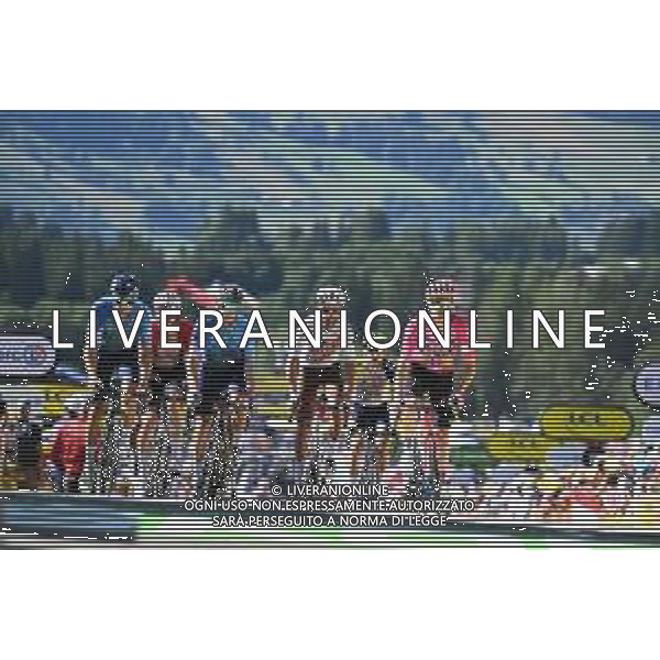 12-07-2022 Tour De France; Tappa 10 Morzine - Megeve; 2022, Israel - Premier Tech; 2022, Ag2r - Citroen; Fuglsang, Jacob; Woods, Michael; Cherel, Mikael; Megeve; ©SIROTTI/AGENZIA ALDO LIVERANI SAS