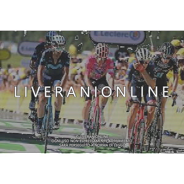 12-07-2022 Tour De France; Tappa 10 Morzine - Megeve; 2022, Movistar; 2022, Ef Education - Easypost; Izaguirre, Gorka; Uran, Rigoberto; Megeve; ©SIROTTI/AGENZIA ALDO LIVERANI SAS