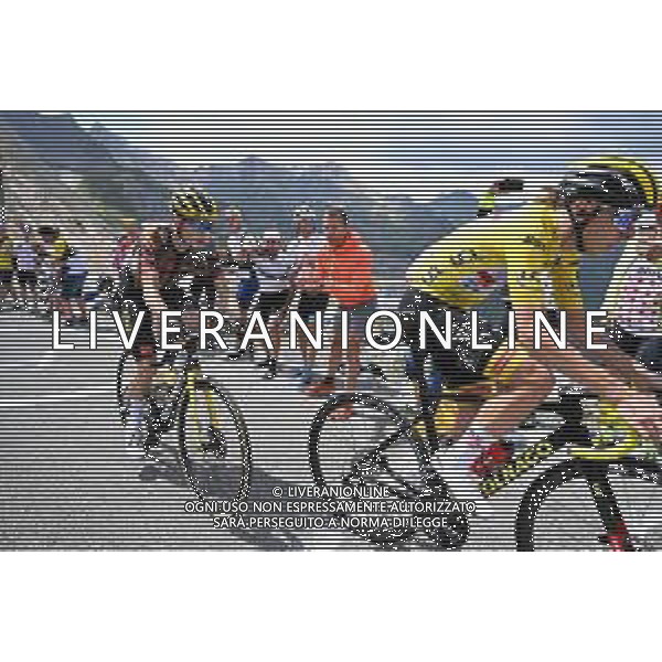 13-07-2022 Tour De France; Tappa 11 Albertville - Col Du Granon; 2022, Uae Emirates; 2022, Jumbo - Visma; Pogacar, Tadej; Vingegaard, Jonas; Galibier; ©SIROTTI /AGENZIA ALDO LIVERANI SAS