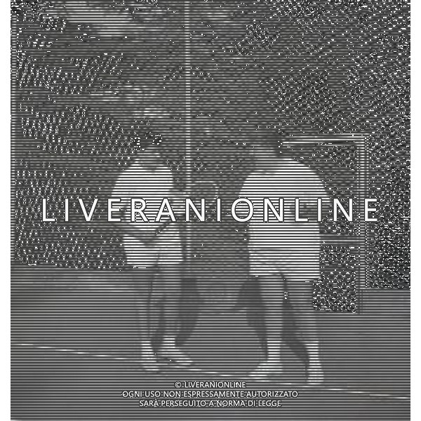 RETROSPETTIVA GINO BRAMIERI ATTORE NELLA FOTO GINO BRAMIERI A CUNARDO IL 02-08-1964 GIOCA A TENNIS CON IL FIGLIO CESARE AG ALDO LIVERANI SAS