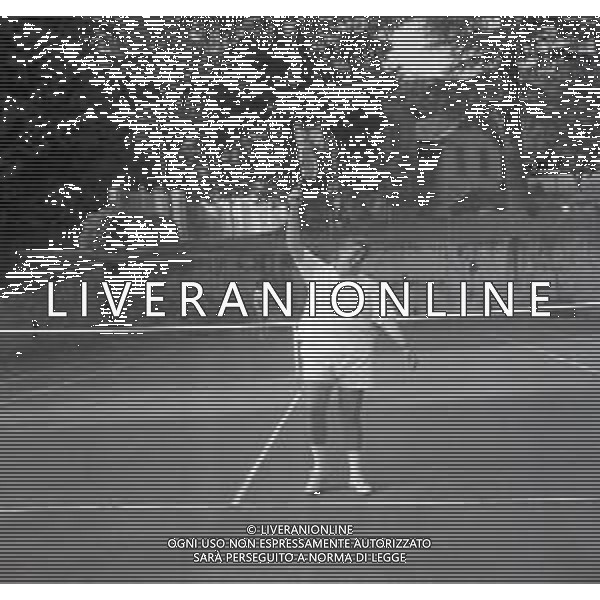 RETROSPETTIVA GINO BRAMIERI ATTORE NELLA FOTO GINO BRAMIERI A CUNARDO IL 02-08-1964 GIOCA A TENNIS CON IL FIGLIO CESARE AG ALDO LIVERANI SAS