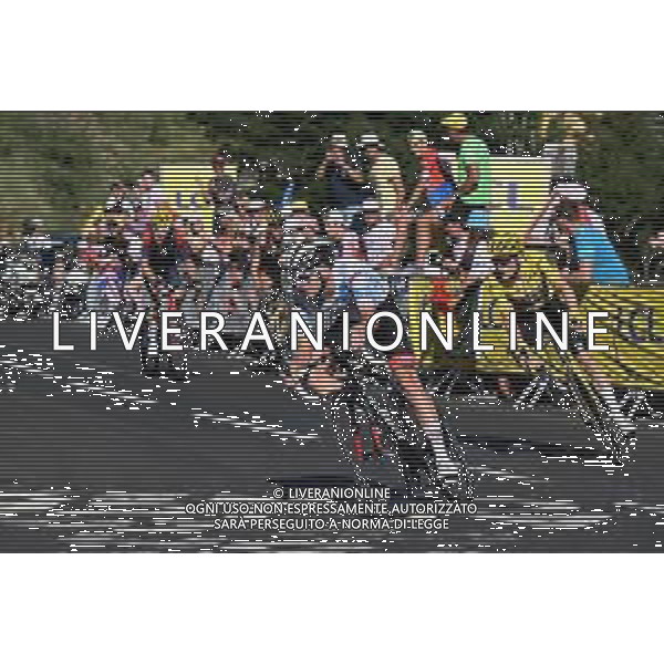 14-07-2022 Tour De France; Tappa 12 Briancon - L\'alpe D\'huez; 2022, Uae Emirates; 2022, Jumbo - Visma; Pogacar, Tadej; Vingegaard, Jonas; L\'alpe D\'huez; ©SIROTTI/AGENZIA ALDO LIVERANI SAS