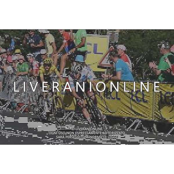 14-07-2022 Tour De France; Tappa 12 Briancon - L\'alpe D\'huez; 2022, Uae Emirates; 2022, Jumbo - Visma; Pogacar, Tadej; Vingegaard, Jonas; L\'alpe D\'huez; ©SIROTTI/AGENZIA ALDO LIVERANI SAS