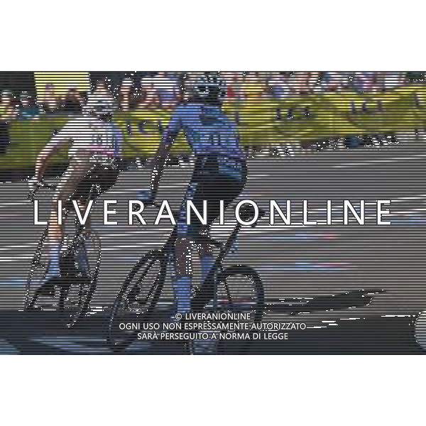 14-07-2022 Tour De France; Tappa 12 Briancon - L\'alpe D\'huez; 2022, Groupama - Fdj; 2022, Bora - Hansgrohe; Jungels, Bob; Vlasov, Aleksandr; L\'alpe D\'huez; ©SIROTTI/AGENZIA ALDO LIVERANI SAS
