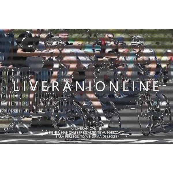 14-07-2022 Tour De France; Tappa 12 Briancon - L\'alpe D\'huez; 2022, Groupama - Fdj; 2022, Bora - Hansgrohe; Jungels, Bob; Vlasov, Aleksandr; L\'alpe D\'huez; ©SIROTTI/AGENZIA ALDO LIVERANI SAS