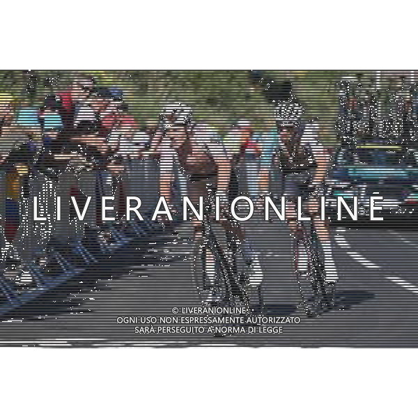 14-07-2022 Tour De France; Tappa 12 Briancon - L\'alpe D\'huez; 2022, Groupama - Fdj; 2022, Bora - Hansgrohe; Jungels, Bob; Vlasov, Aleksandr; L\'alpe D\'huez; ©SIROTTI/AGENZIA ALDO LIVERANI SAS