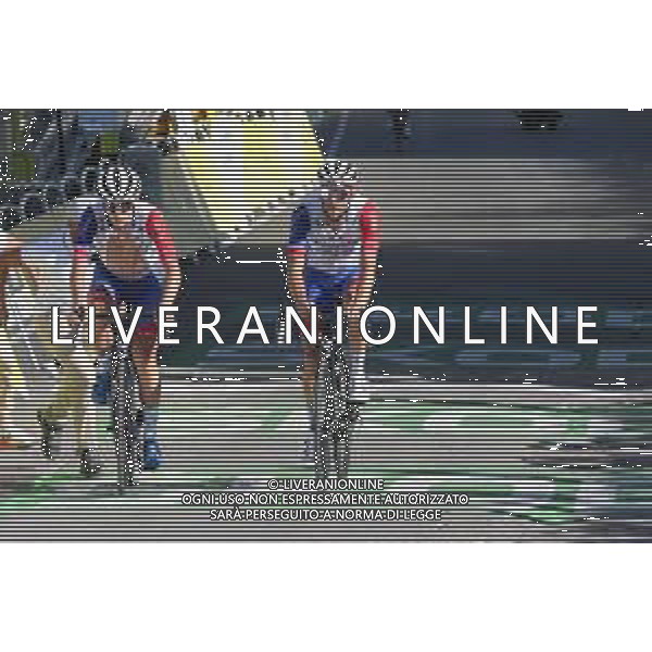 14-07-2022 Tour De France; Tappa 12 Briancon - L\'alpe D\'huez; 2022, Groupama - Fdj; Madouas, Valentin; Pinot, Thibaut; L\'alpe D\'huez; /AGENZIA ALDO LIVERANI SAS