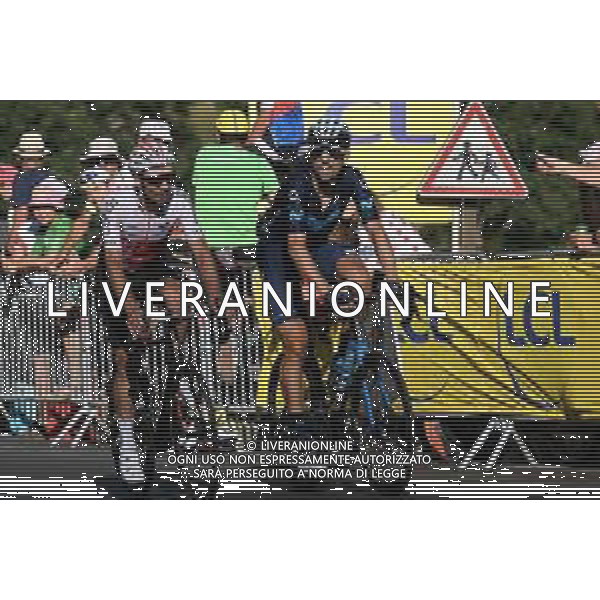 14-07-2022 Tour De France; Tappa 12 Briancon - L\'alpe D\'huez; 2022, Movistar; 2022, Cofidis; Erviti, Imanol; Perichon, Pierre Luc; L\'alpe D\'huez; ©SIROTTI/AGENZIA ALDO LIVERANI SAS