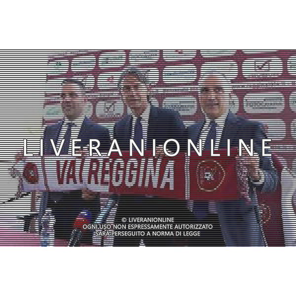 PRESENTAZIONE DI FILIPPO INZAGHI, NUOVO ALLENATORE DELLA REGGINA CALCIO, REGGIO CALABRIA 15.07.2022 NELLA FOTO CON IL PRESIDENTE MARCELLO CARDONA E IL PATRON FELICE SALADINI ©GAREFFA/AGENZIA ALDO LIVERANI SAS