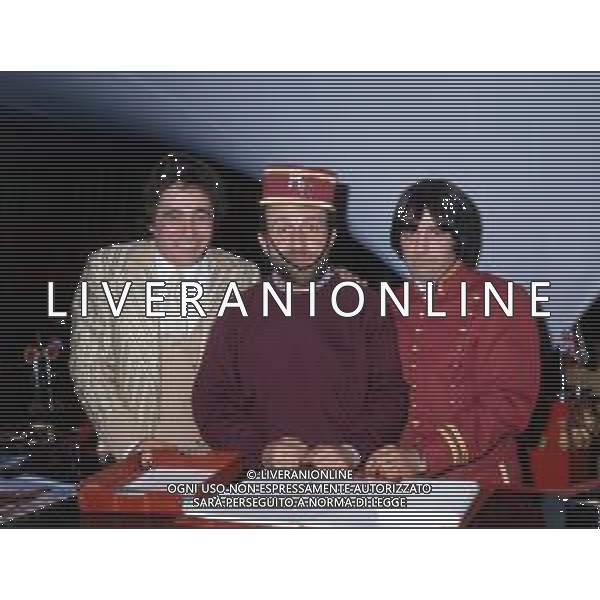 RETROSPETTIVA ENRICO BERUSCHI COMICO NELLA FOTO NEL PROGRAMMA TELEVISIVO \'TUTTO COMPRESO\' NEL 1981 CON I FATEBENEFRATELLI, duo formato dai fratelli Edo (Edoardo) e Gigi (Luigi) Imperatrice ©Archivio Giovanni Liverani/AGENZIA ALDO LIVERANI SAS