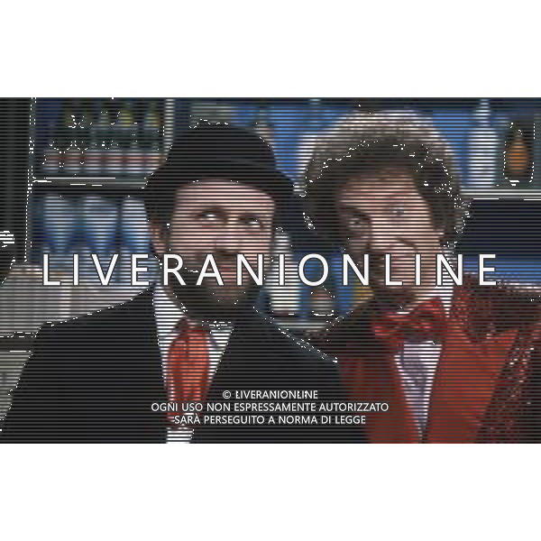 RETROSPETTIVA ENRICO BERUSCHI COMICO NELLA FOTO NEL PROGRAMMA TELEVISIVO \'DRIVE-IN\' NEL 1984 CON GIANFRANCO D\'ANGELO ©Archivio Giovanni Liverani/AGENZIA ALDO LIVERANI SAS