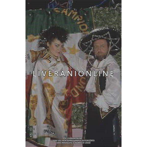 RETROSPETTIVA ENRICO BERUSCHI COMICO NELLA FOTO CON LORY DEL SANTO NEL PROGRAMMA TELEVISIVO \'DRIVE-IN\' NEGLI ANNI \'80 ©ARCHIVIO AG ALDO LIVERANI SAS