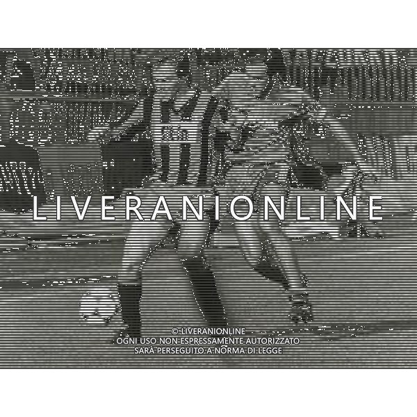 RETROSPETTIVA ANDREA AGOSTINELLI CALCIATORE NELLA FOTO ANDREA AGOSTINELLI CON LA MAGLIA DELL\'ATALANTA CALCIO AG ALDO LIVERANI SAS