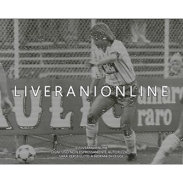 RETROSPETTIVA ANDREA AGOSTINELLI CALCIATORE NELLA FOTO ANDREA AGOSTINELLI CON LA MAGLIA DELL\'ATALANTA CALCIO AG ALDO LIVERANI SAS