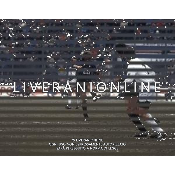 RETROSPETTIVA ANDREA AGOSTINELLI CALCIATORE NELLA FOTO ANDREA AGOSTINELLI CON LA MAGLIA DELL\'ATALANTA CALCIO AG ALDO LIVERANI SAS