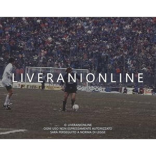 RETROSPETTIVA ANDREA AGOSTINELLI CALCIATORE NELLA FOTO ANDREA AGOSTINELLI CON LA MAGLIA DELL\'ATALANTA CALCIO AG ALDO LIVERANI SAS