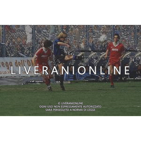 RETROSPETTIVA ANDREA AGOSTINELLI CALCIATORE NELLA FOTO ANDREA AGOSTINELLI CON LA MAGLIA DELL\'ATALANTA CALCIO AG ALDO LIVERANI SAS