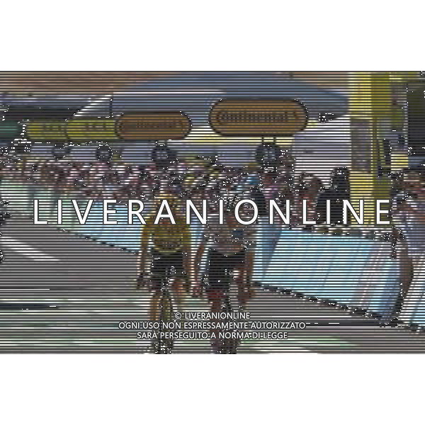 16-07-2022 Tour De France; Tappa 14 Saint-etienne - Mende; 2022, Uae Emirates; 2022, Jumbo - Visma; Pogacar, Tadej; Vingegaard, Jonas; Mende; ©SIROTTI/AGENZIA ALDO LIVERANI SAS