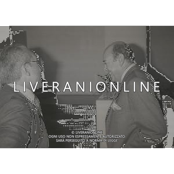 RETROSPETTIVA DOMENICO LUZZARA PRESIDENTE CREMONESE CALCIO NELLA FOTO DOMENICO LUZZARA PRESIDENTE CREMONESE CON PAOLO MANTOVANI PRESIDENTE SAMPDORIA CALCIO NELL\'ANNO 1985 AG ALDO LIVERANI SAS