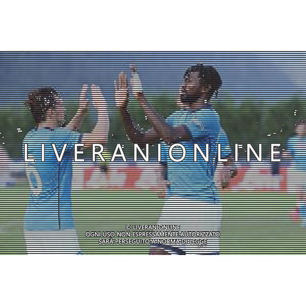 Ritiro Napoli Calcio, Dimaro 2022 Napoli, Perugia Nella foto: esultanza Frank Anguissa, Mario Rui Foto Mosca, Ag.Liverani