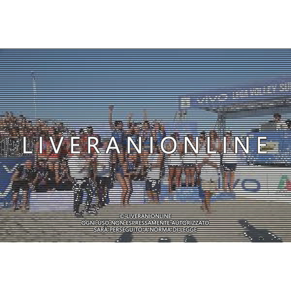 Vivo lega volley summer tour 2022 Riccione domenica 17 luglio pomeriggio - nella foto: esultanza del VERO VOLLEY MONZA per la vittoria della coppa Italia nella seconda tappa del tour. ©Claudio Zamagni/Agenzia Aldo Liverani s.a.s