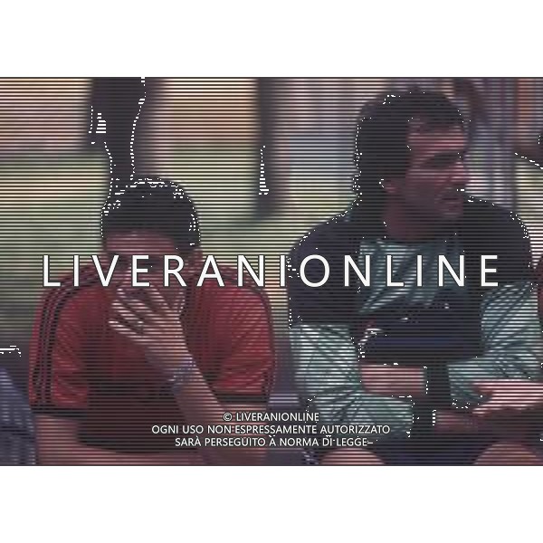 RETROSPETTIVA AGOSTINI MASSIMO CALCIATORE NELLA FOTO MASSIMO AGOSTINI CON LA MAGLIA DEL CESENA CALCIO CON ALIBONI AG ALDO LIVERANI SAS