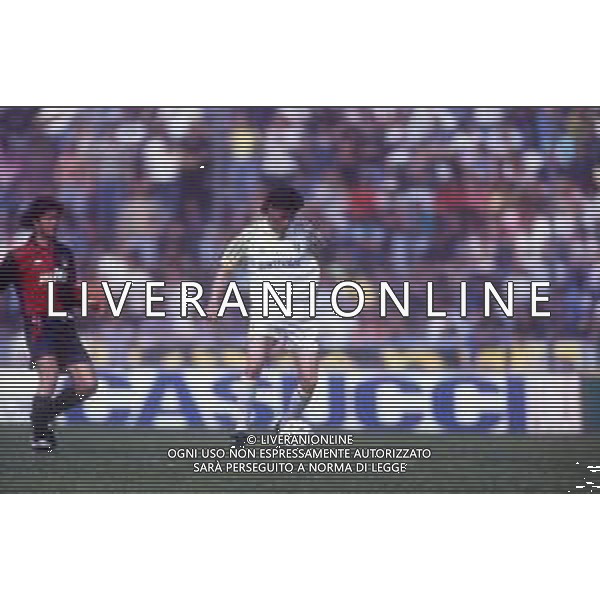 RETROSPETTIVA AGOSTINI MASSIMO CALCIATORE NELLA FOTO MASSIMO AGOSTINI CON LA MAGLIA DEL PARMA CALCIO AG ALDO LIVERANI SAS