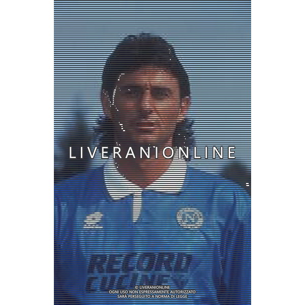 RETROSPETTIVA AGOSTINI MASSIMO CALCIATORE NELLA FOTO MASSIMO AGOSTINI CON LA MAGLIA DEL NAPOLI CALCIO AG ALDO LIVERANI SAS