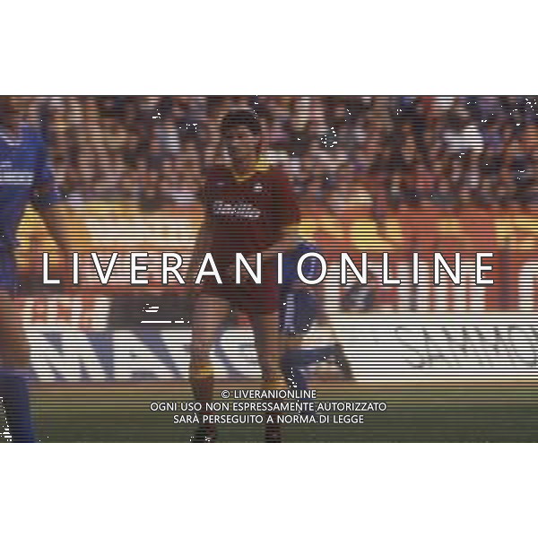 RETROSPETTIVA AGOSTINI MASSIMO CALCIATORE NELLA FOTO MASSIMO AGOSTINI CON LA MAGLIA DELLA ROMA CALCIO AG ALDO LIVERANI SAS