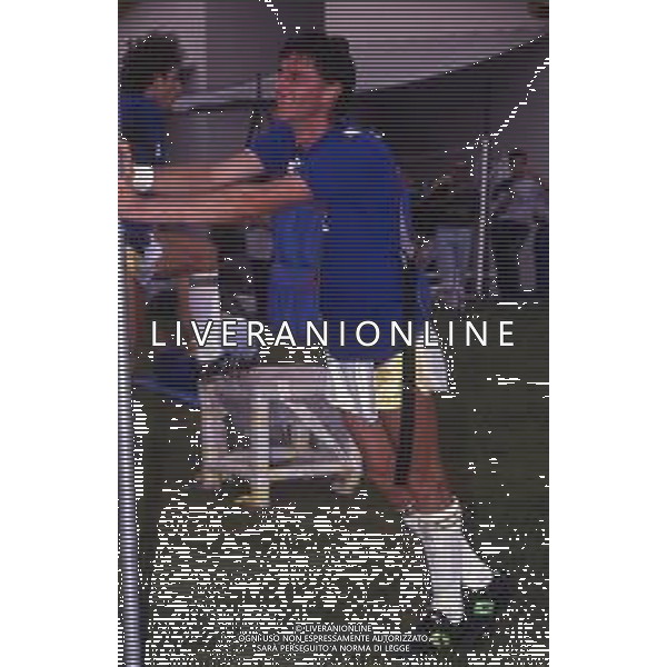 RETROSPETTIVA AGOSTINI MASSIMO CALCIATORE NELLA FOTO MASSIMO AGOSTINI CON LA MAGLIA DEL PARMA CALCIO AG ALDO LIVERANI SAS