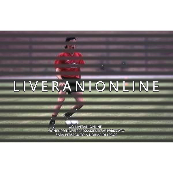 RETROSPETTIVA AGOSTINI MASSIMO CALCIATORE NELLA FOTO MASSIMO AGOSTINI CON LA MAGLIA DEL MILAN CALCIO AG ALDO LIVERANI SAS