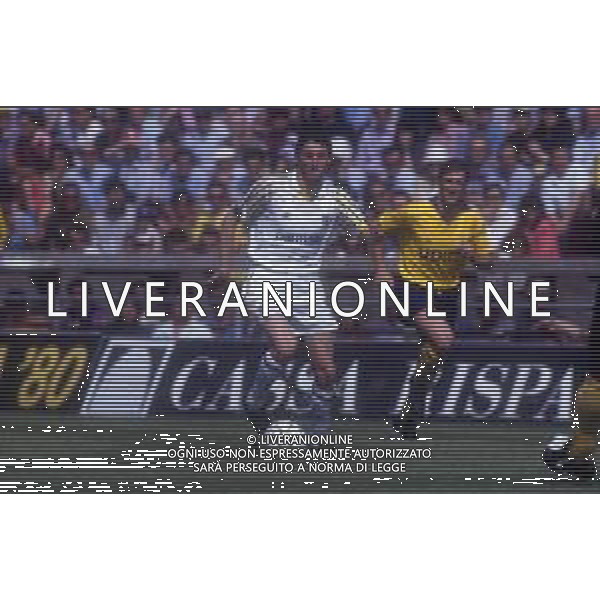 RETROSPETTIVA AGOSTINI MASSIMO CALCIATORE NELLA FOTO MASSIMO AGOSTINI CON LA MAGLIA DEL PARMA CALCIO AG ALDO LIVERANI SAS