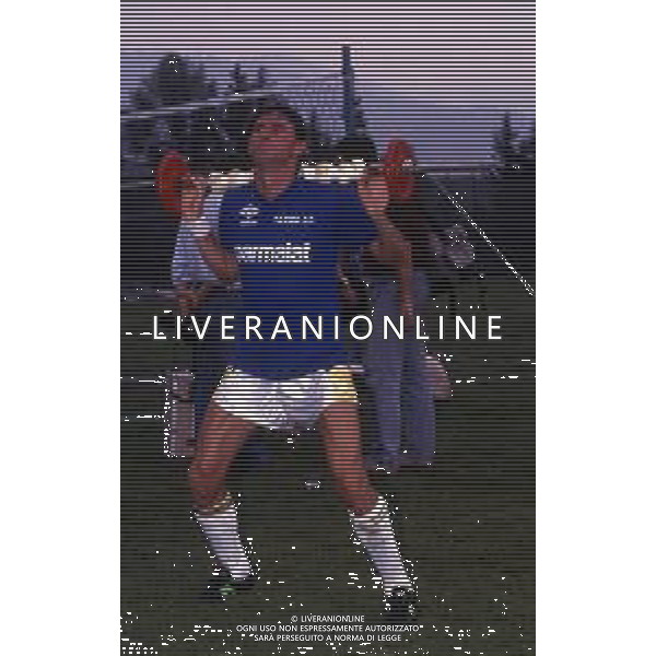 RETROSPETTIVA AGOSTINI MASSIMO CALCIATORE NELLA FOTO MASSIMO AGOSTINI CON LA MAGLIA DEL PARMA CALCIO AG ALDO LIVERANI SAS