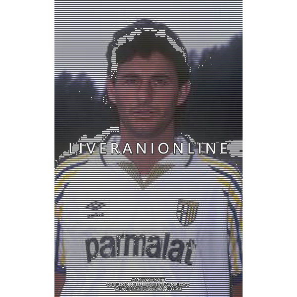 RETROSPETTIVA AGOSTINI MASSIMO CALCIATORE NELLA FOTO MASSIMO AGOSTINI CON LA MAGLIA DEL PARMA CALCIO AG ALDO LIVERANI SAS
