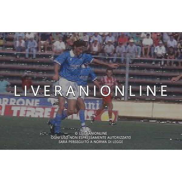RETROSPETTIVA AGOSTINI MASSIMO CALCIATORE NELLA FOTO MASSIMO AGOSTINI CON LA MAGLIA DEL NAPOLI CALCIO AG ALDO LIVERANI SAS