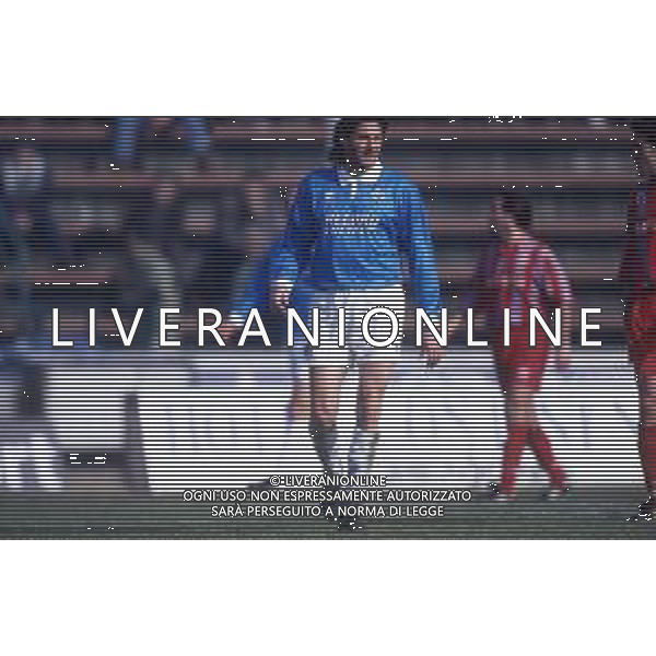RETROSPETTIVA AGOSTINI MASSIMO CALCIATORE NELLA FOTO MASSIMO AGOSTINI CON LA MAGLIA DEL NAPOLI CALCIO AG ALDO LIVERANI SAS