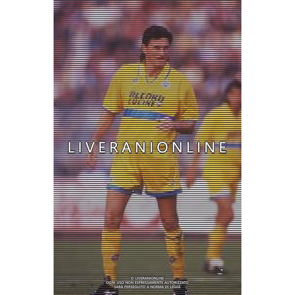 RETROSPETTIVA AGOSTINI MASSIMO CALCIATORE NELLA FOTO MASSIMO AGOSTINI CON LA MAGLIA DEL NAPOLI CALCIO AG ALDO LIVERANI SAS