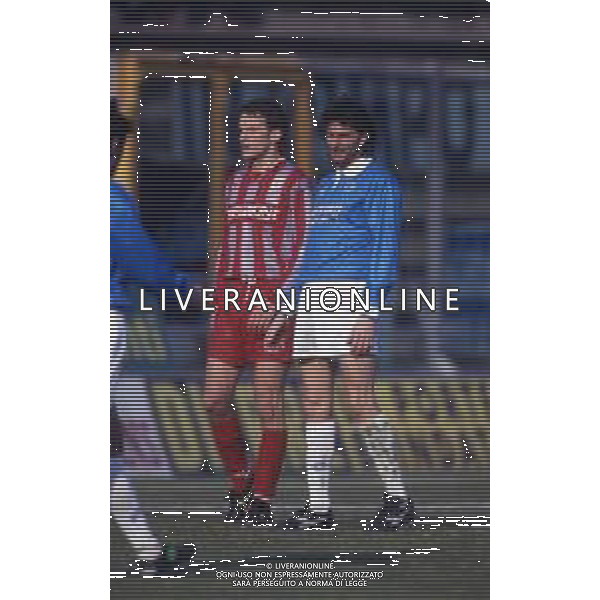 RETROSPETTIVA AGOSTINI MASSIMO CALCIATORE NELLA FOTO MASSIMO AGOSTINI CON LA MAGLIA DEL NAPOLI CALCIO AG ALDO LIVERANI SAS