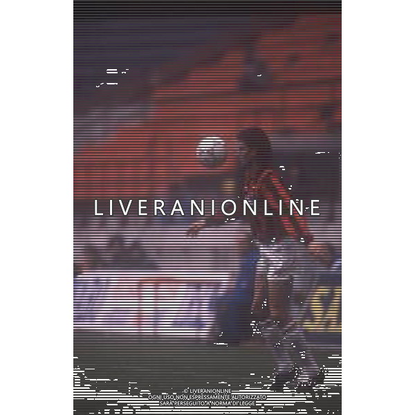 RETROSPETTIVA AGOSTINI MASSIMO CALCIATORE NELLA FOTO MASSIMO AGOSTINI CON LA MAGLIA DEL MILAN CALCIO AG ALDO LIVERANI SAS