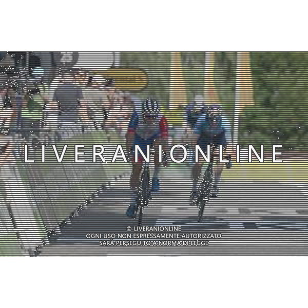 19-07-2022 Tour De France; Tappa 16 Carcassonne - Foix; 2022, Groupama - Fdj; 2022, Israel - Premier Tech; Madouas, Valentin; Woods, Michael; Foix; ©SIROTTI/AGENZIA ALDO LIVERANI SAS