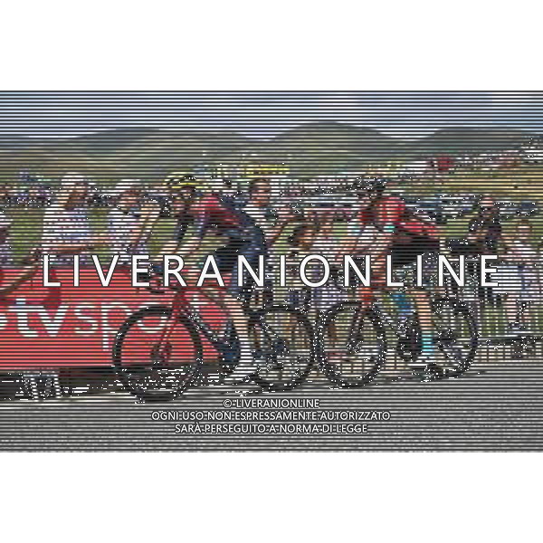 20-07-2022 Tour De France; Tappa 17 Saint Gaudens - Peyragudes; 2022, Ineos - Grenadiers; 2022, Bahrain - Victorious; Van Baarle, Dylan; Sanchez Leon, Luis Gil; Peyragudes; ©SIROTTI/AGENZIA ALDO LIVERANI SAS