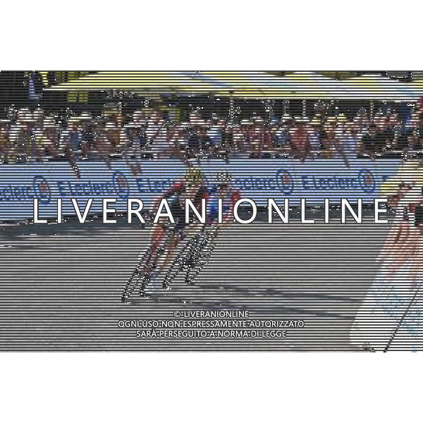 21-07-2022 Tour De France; Tappa 18 Lourdes - Hautacam; 2022, Ineos - Grenadiers; 2022, Groupama - Fdj; Geraint, Thomas; Gaudu, David; Hautacam; ©SIROTTI/AGENZIA ALDO LIVERANI SAS