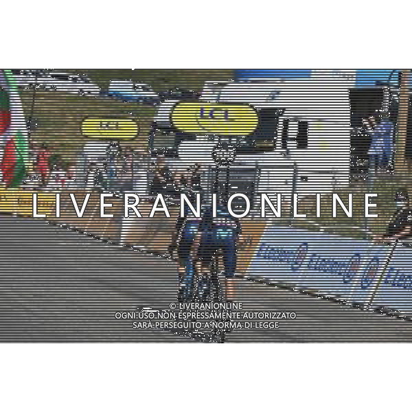21-07-2022 Tour De France; Tappa 18 Lourdes - Hautacam; 2022, Movistar; Muhlberger, Gregor; Mas, Enric; Hautacam; ©SIROTTI/AGENZIA ALDO LIVERANI SAS