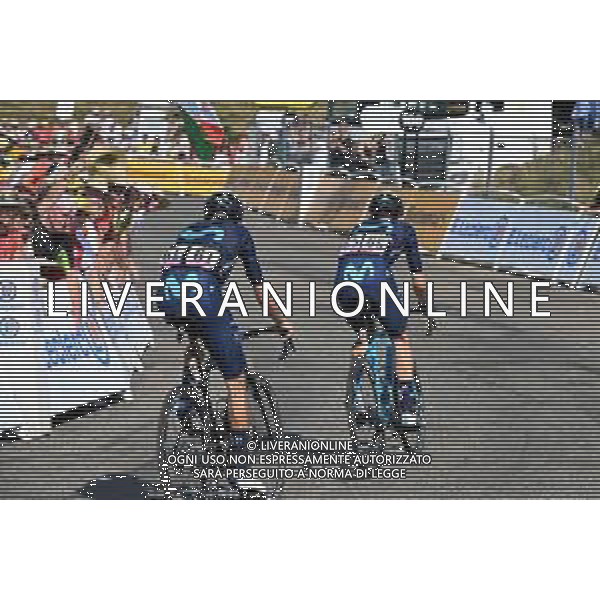 21-07-2022 Tour De France; Tappa 18 Lourdes - Hautacam; 2022, Movistar; Muhlberger, Gregor; Mas, Enric; Hautacam; ©SIROTTI/AGENZIA ALDO LIVERANI SAS