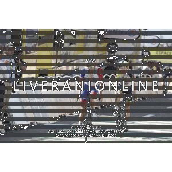 21-07-2022 Tour De France; Tappa 18 Lourdes - Hautacam; 2022, Groupama - Fdj; 2022, Intermarche - Wanty Gobert; Pinot, Thibaut; Meintjes, Louis; Hautacam; ©SIROTTI/AGENZIA ALDO LIVERANI SAS