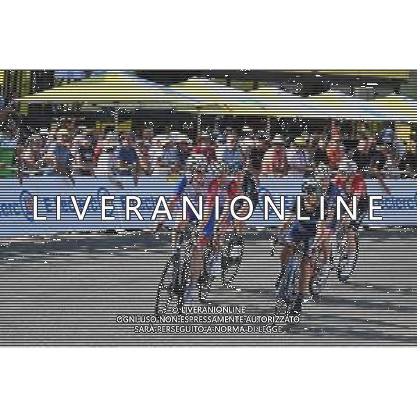 21-07-2022 Tour De France; Tappa 18 Lourdes - Hautacam; 2022, Groupama - Fdj; 2022, Movistar; Kung, Stefan; Oliveira, Nelson; Hautacam; ©SIROTTI/AGENZIA ALDO LIVERANI SAS