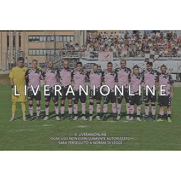 la formazione del Palermo da SX Samuele Massolo, Ivan Marconi, Jacopo Dall\'Oglio, Maxime Francoise Giron, Alessio Buttaro, Nicola Valente, Giuseppe Fella, Edoardo Lancini, Andrea Silipo, Matteo Luigi Brunori e Francesco De Rose Pisa vs Palermo Rovetta (BG) 21-07-2022 centro sportivo comunale Marinoni amichevole precampionato foto Roberto Garavaglia/ag. Aldo Liverani sas /AGENZIA ALDO LIVERANI SAS