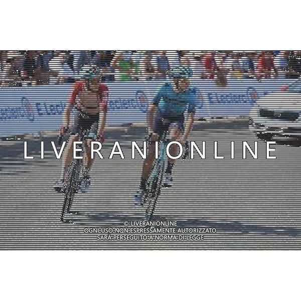 21-07-2022 Tour De France; Tappa 18 Lourdes - Hautacam; 2022, Lotto - Soudal; 2022, Astana - Qazaqstan; Kron, Andreas Lorentz; Riabushenko, Aleksandr; Hautacam; ©SIROTTI/AGENZIA ALDO LIVERANI SAS