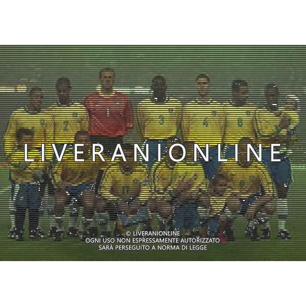 1999 BARCELLONA PARTITA AMICHEVOLE BARCELLONA NAZIONALE BRASILE 2-2 NELLA FOTO FORMAZIONE BRASILE AG ALDO LIVERANI SAS